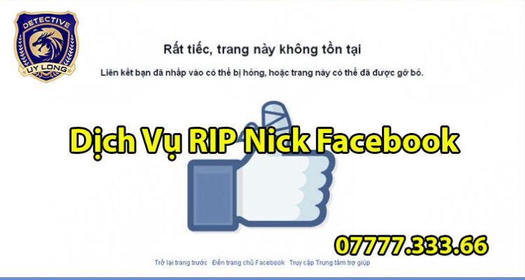 dịch vụ rip nick facebook - dịch vụ xóa tài khoản facebook - dịch vụ đánh sập facebook