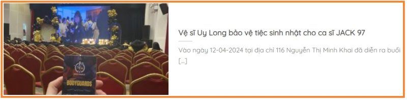 feedback thuê vệ sĩ tại uy long