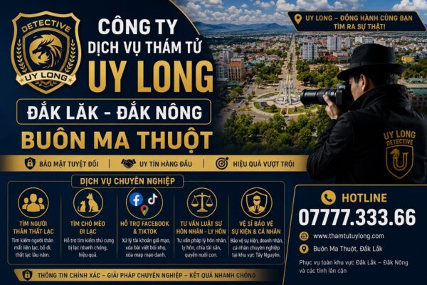 Công ty dịch vụ thám tử Đắk Lắk Đắk Nông Buôn Ma Thuột