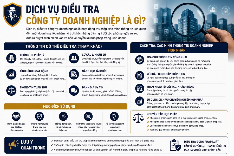Dịch Vụ Điều Tra Công Ty Doanh Nghiệp Là Gì?